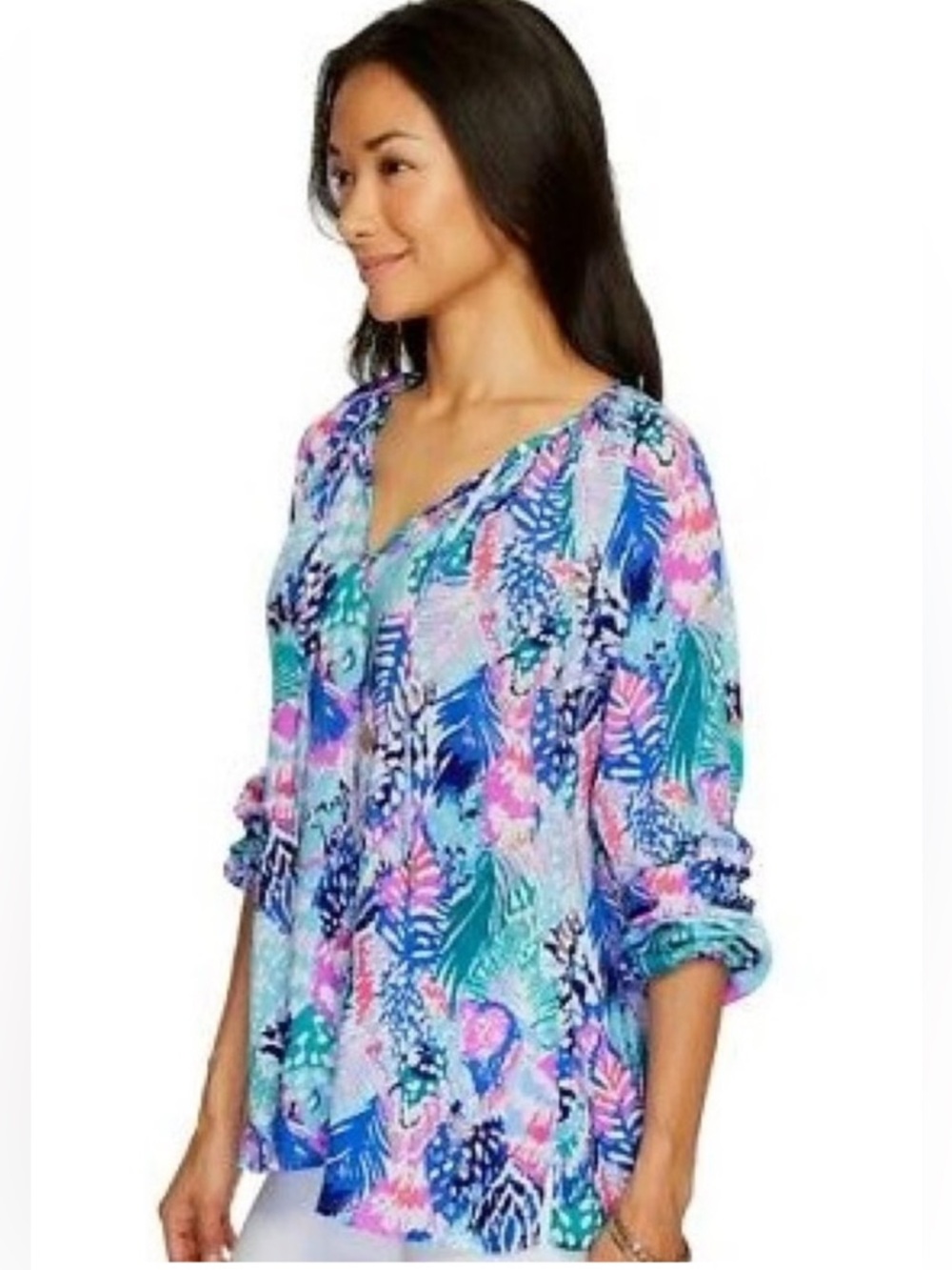 Lilly Pulitzer Willa Top Bloise in Quill Out Print Small